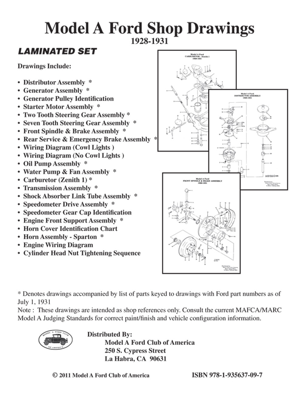 Model A Shop Drawings (22 page set)